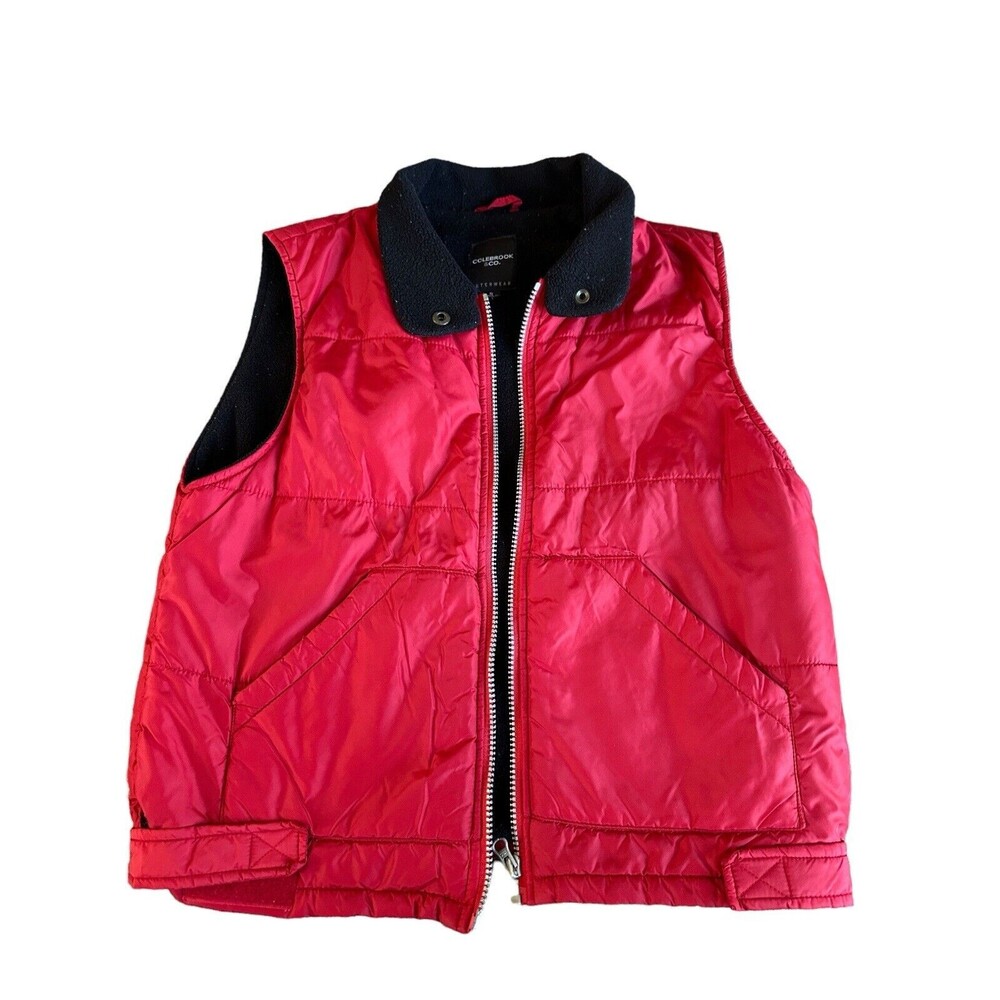 Colebrook Co Red Zip Up Womens Small Retro Puffer Outerwear Vest